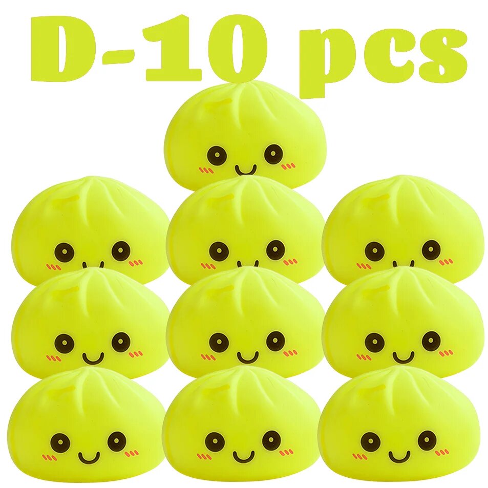 Светящийся антистресс Bandai Глиттерный Дамплинг Желтый, D 10 PCS-colored