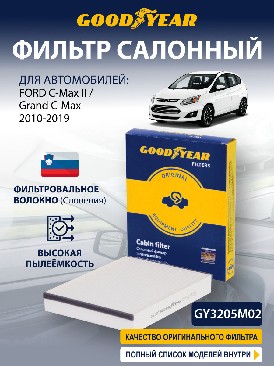 Фильтр салонный FORD C-Max 2 / Grand C-Max (форд Си-Макс 2 / Гранд Си-Макс) 2010-2019