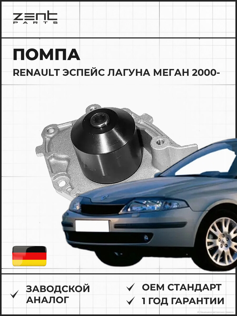 Помпа ZENTPARTS Z14521 Renault Эспейс Лагуна Меган Трафик 1.8 2.0 1.9DTi 2000 и далее