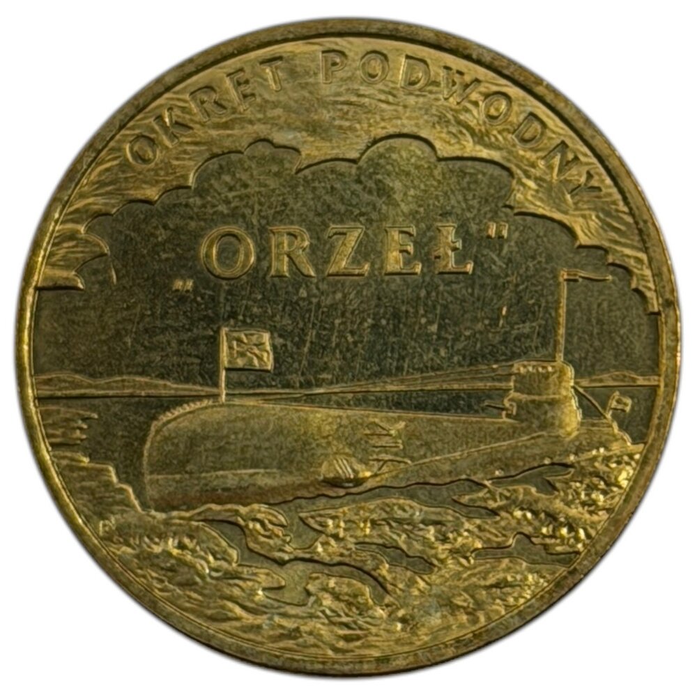 Польша 2 злотых 2012 г. (Польские суда - Подводная лодка "Orzel", Орёл)
