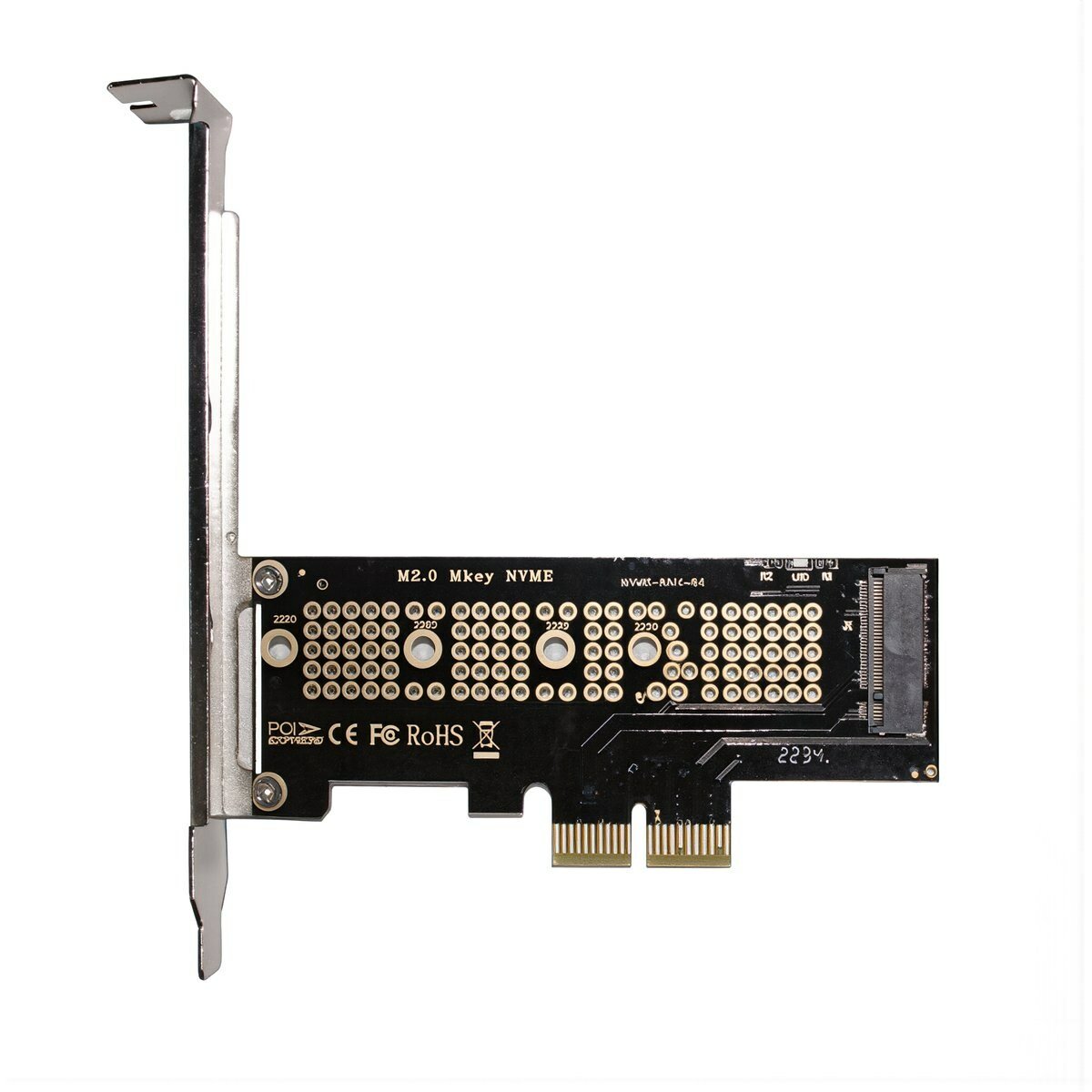 Адаптер PCIe 4.0 NVMe M.2 с индикатором работы для отображения статуса диска, поддержка накопителей 2230 2242 2260 2280, для разных слотов PCI Express десктопа