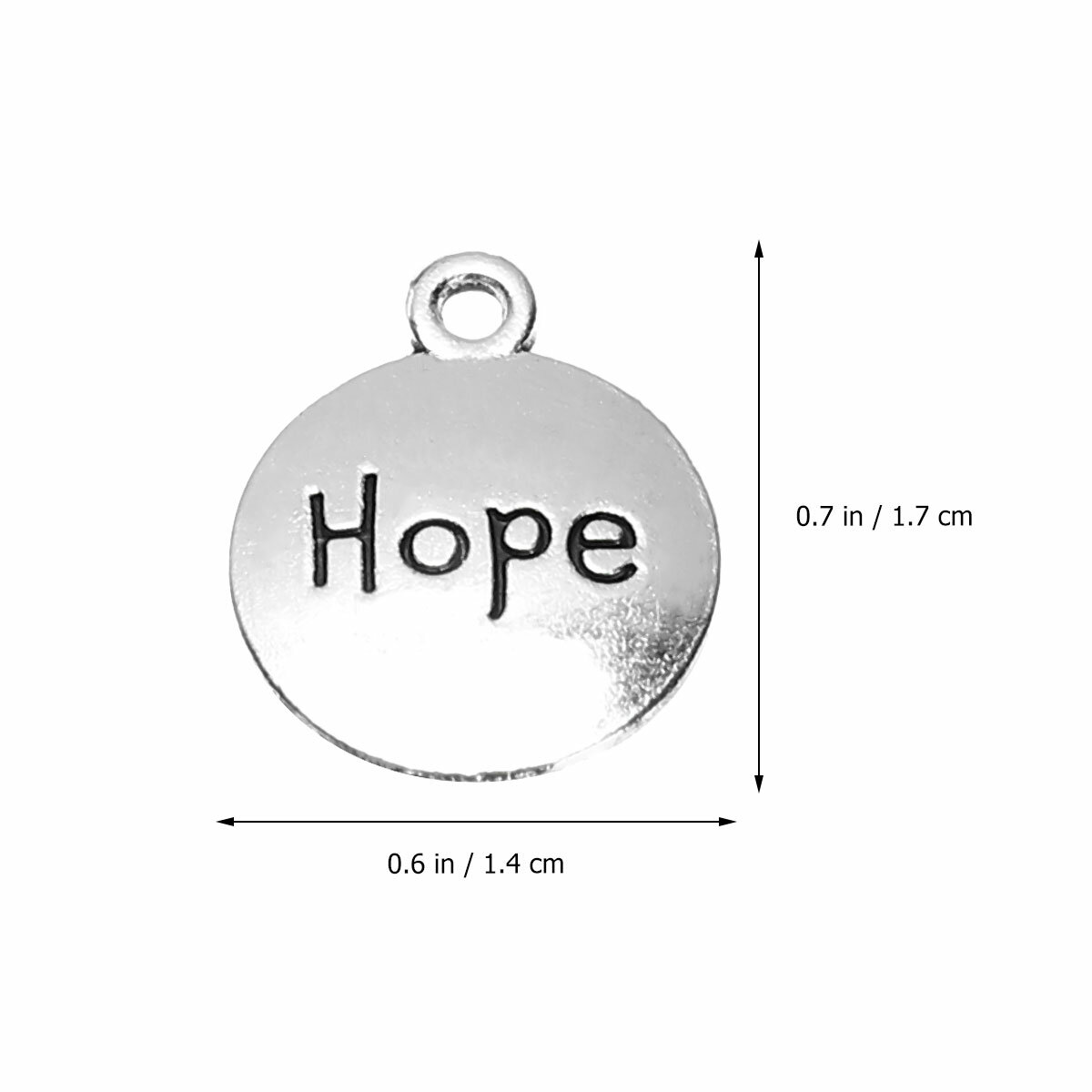 Чармы Для Создания Ювелирных Изделий С Буквенным Дизайном Hope, Серебристые, 100 Штук, Размер 1.7x0.4x0.1 см