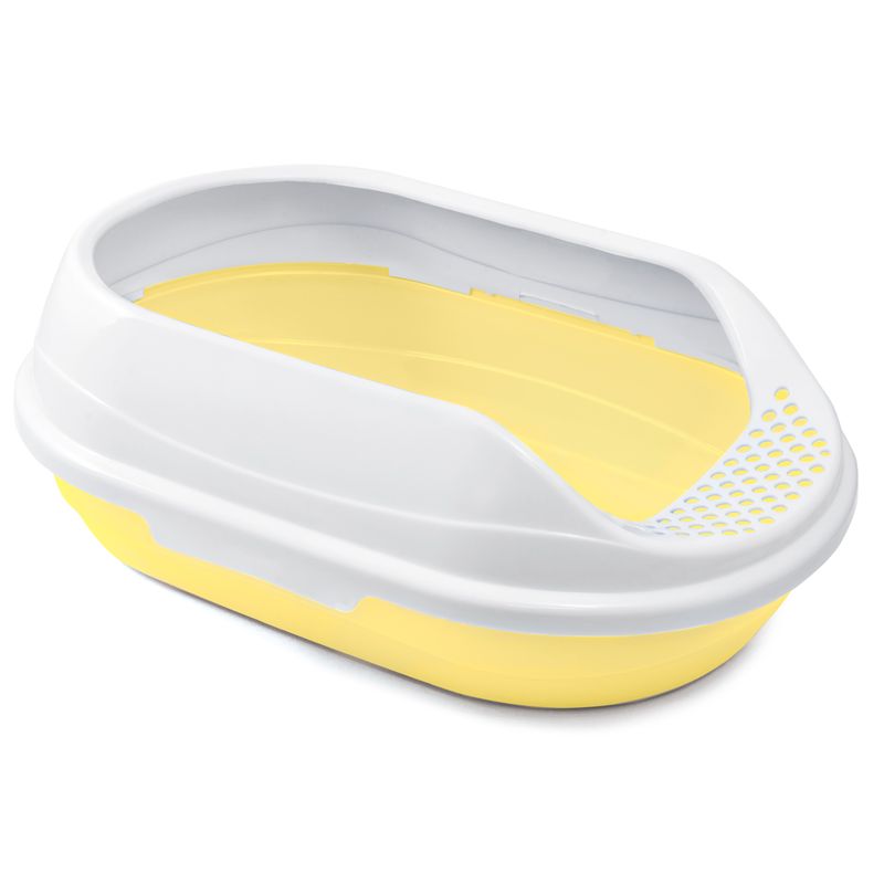 Triol Hygiene туалет для кошек овальный с бортом Ирис 43 х 30 х 15 см. Желтый