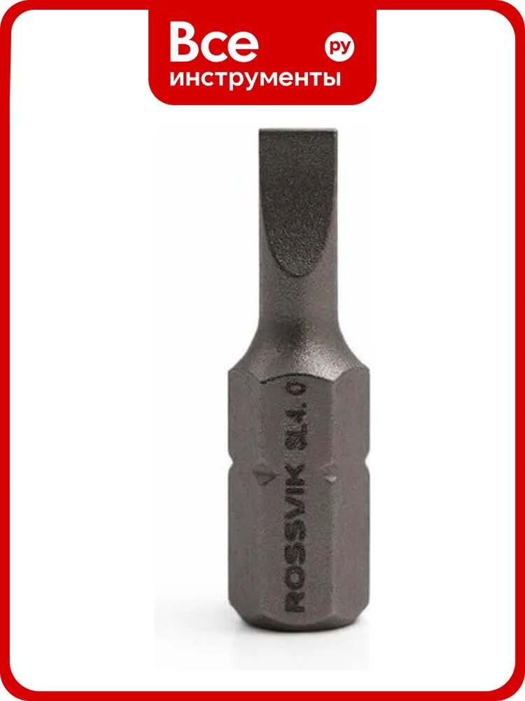 Бита шлицевая ROSSVIK SL4, 25 мм, 1/4, сплав S2 (20шт в коробке) 6325SL4