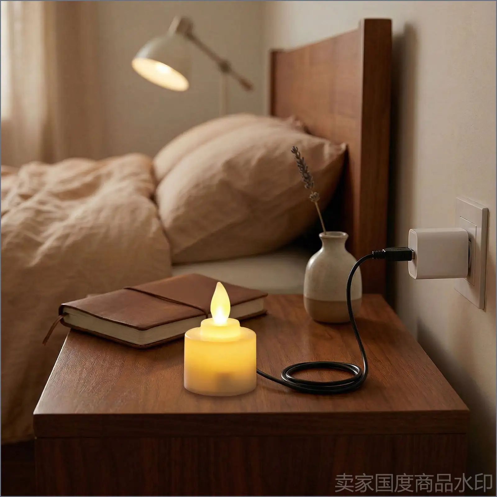 Светодиодная свеча с USB-питанием и имитацией пламени, 61 30,8 мм