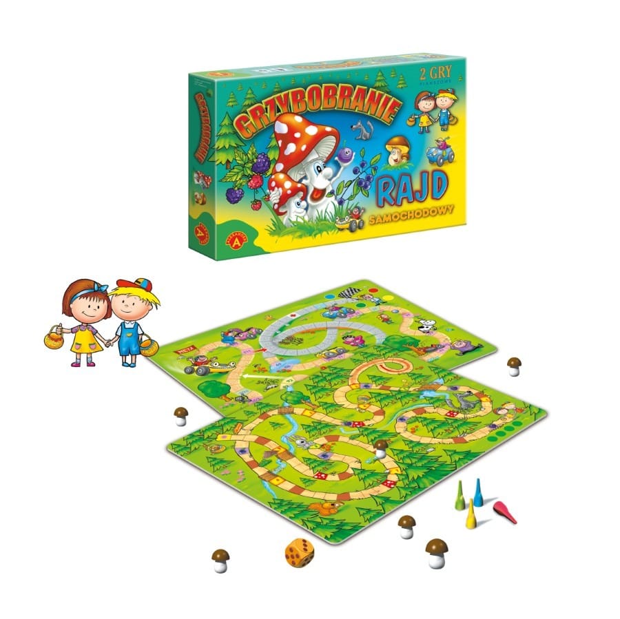Настольная игра Alexander Grzybobranie и Rajd Samochodowy, 2 игры, разноцветный