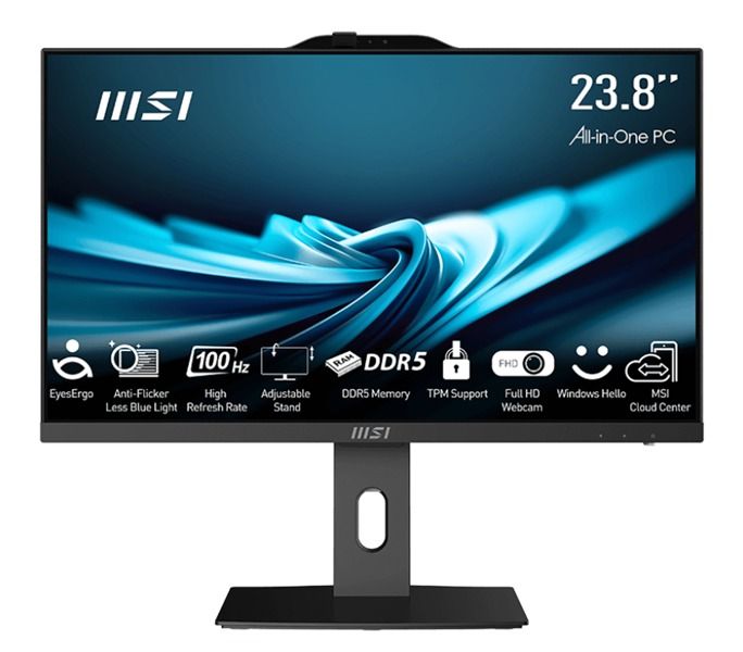 Моноблок MSI Pro AP242P 14M 23.8" Full HD i5 13500 (2.5) 16Gb SSD512Gb UHDG 770 noOS GbitEth WiFi BT 120W клавиатура мышь Cam черный 1920x1080