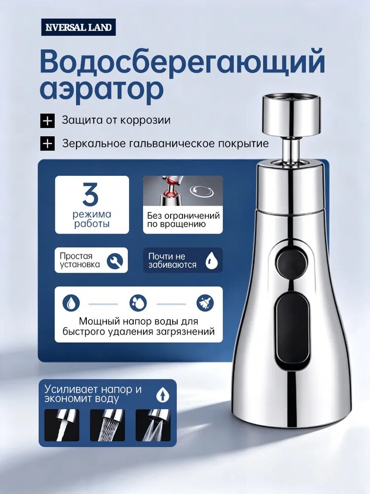 Аэратор для смесителя UNIVERSALLAND, OUNI-ABSGLT-SN002