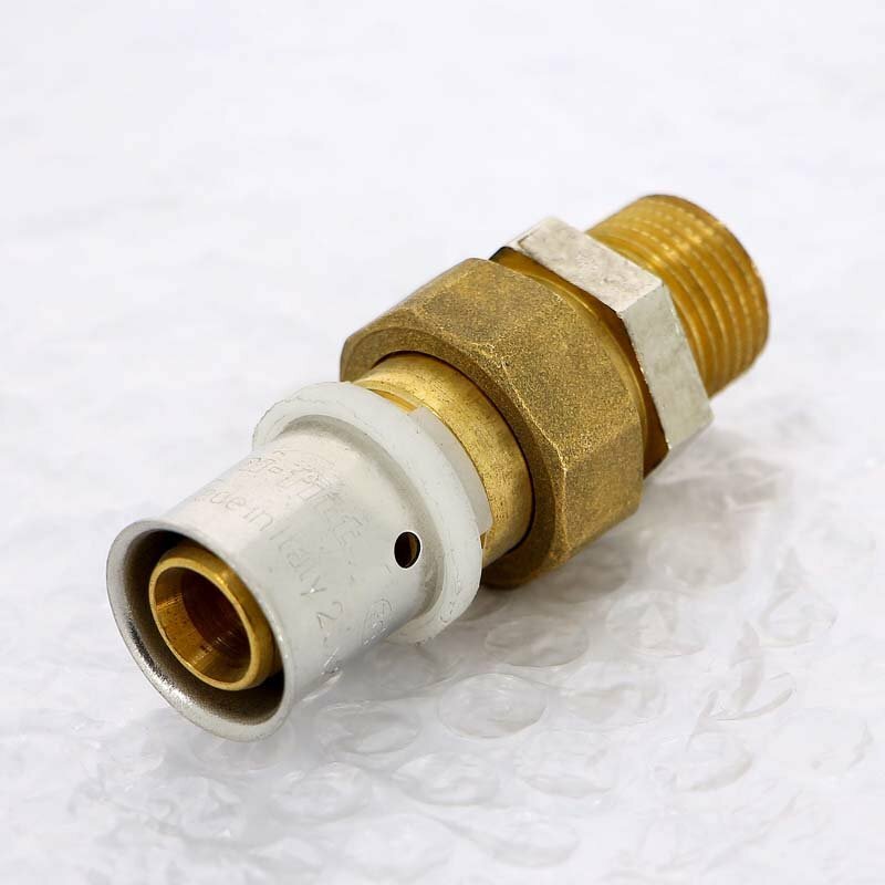 Муфта (НР) 20 x 1/2" под пресс со сгоном для МП труб UNI-FITT
