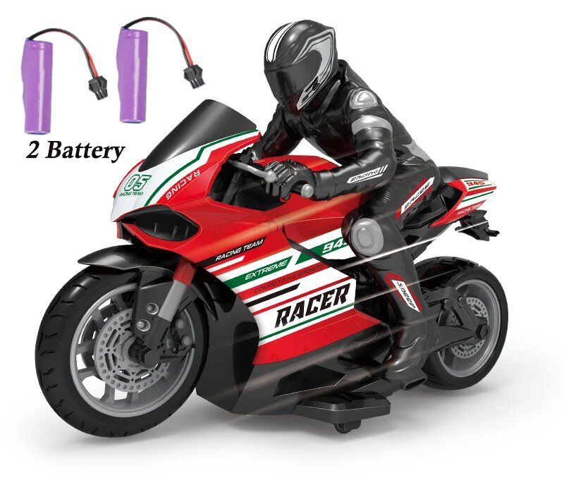 Радиоуправляемый мотоцикл Racer, красный, 2 аккумулятора