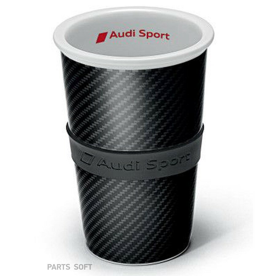 Термокружка Audi Mug Carbon фарфоровая от официального дистрибьютора, VAG, артикул 3291501000