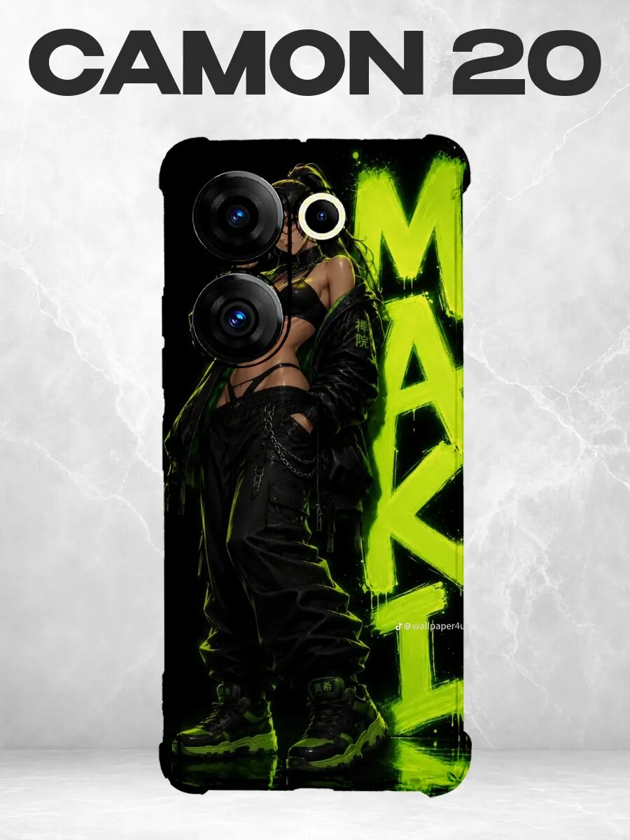 Чехол на Camon 20 с принтом Готическая девушка