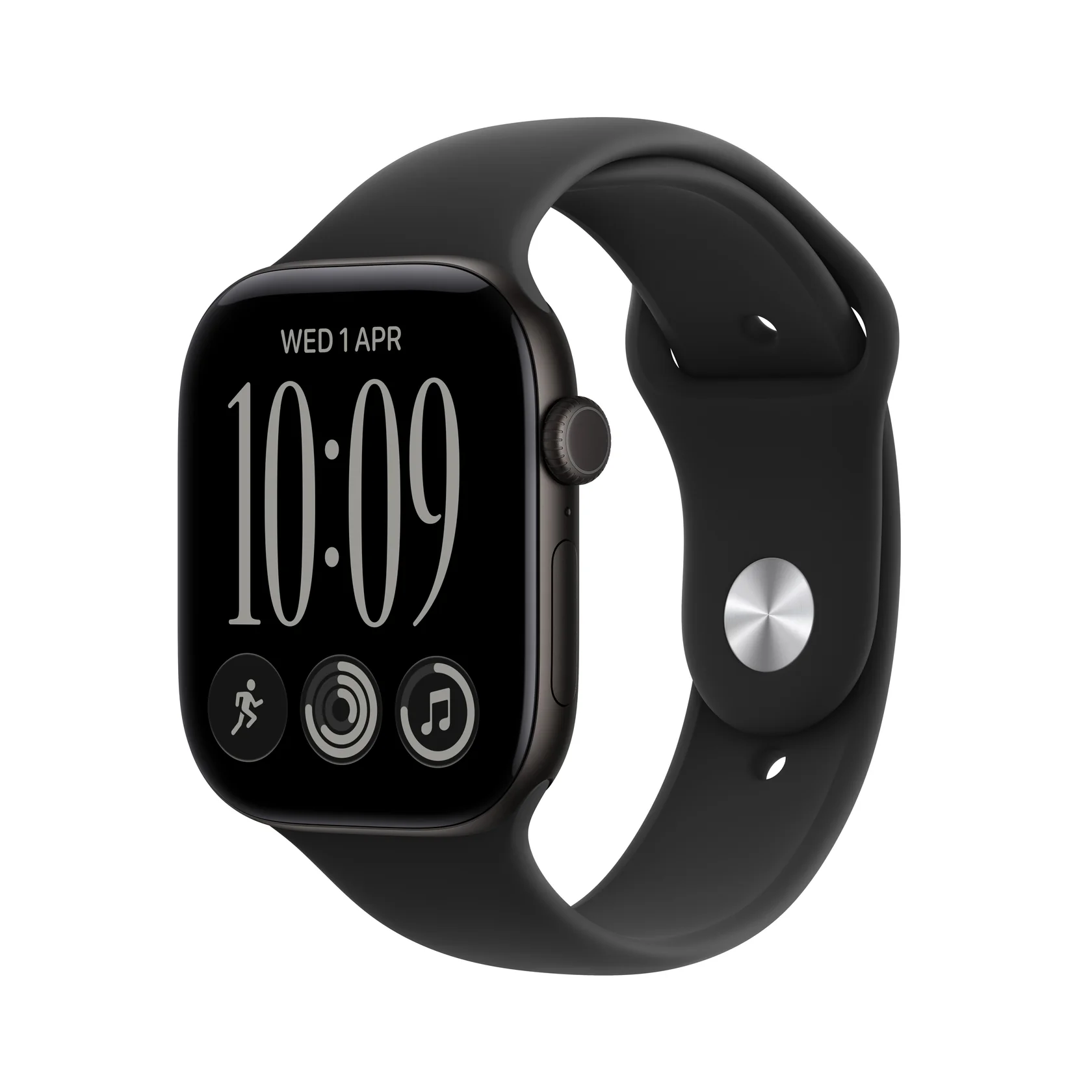 Умные часы Apple Watch Series 12 42mm Black Aluminium Case with Black Sport Band (M/L)