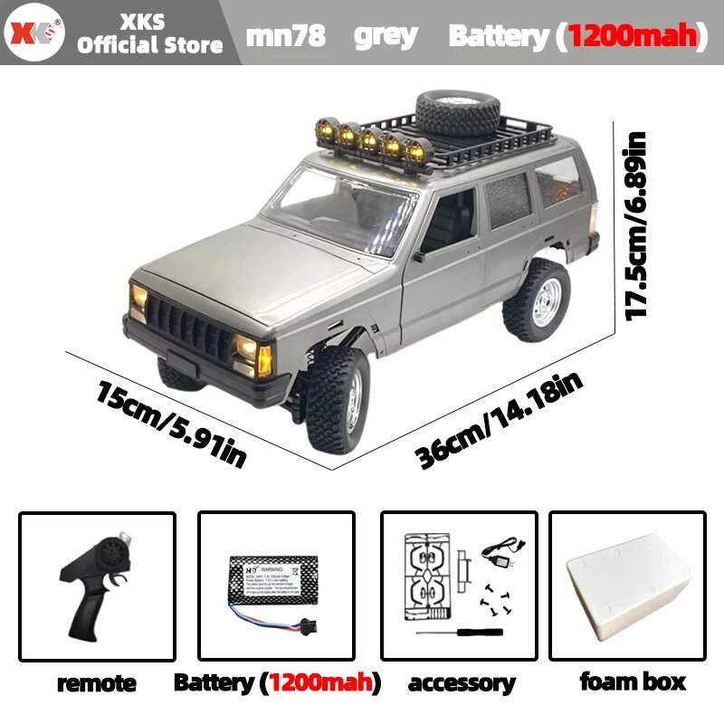 RC Машина MN78 Cherokee, Серый, 1200mAh