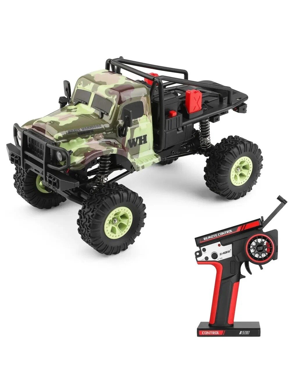 WLtoys 184021 Радиоуправляемый грузовик 1/18 2.4GHz 4WD с двумя скоростями и светодиодным фонарем