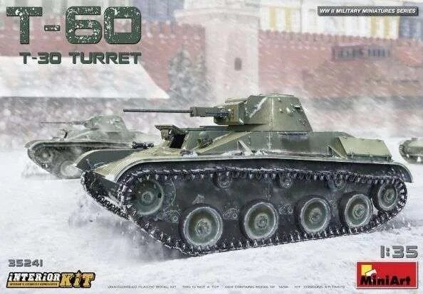 Модель танка Т-60 (башня Т-30) с интерьером, масштаб 1/35, 35241