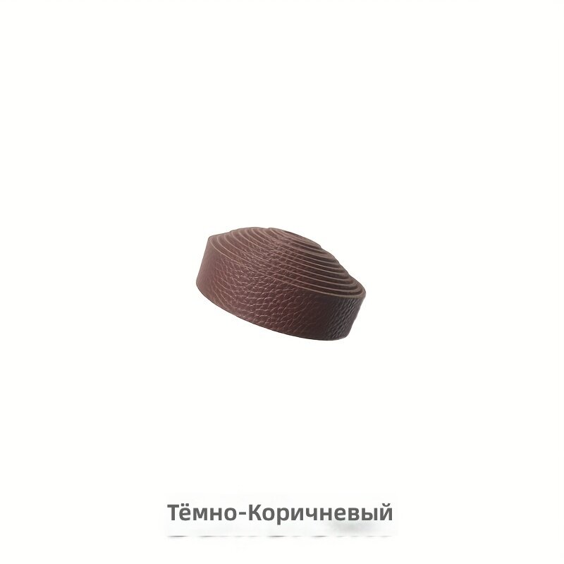 Лист искусственной кожи двусторонний с текстурой «липа», 3,3 мм, 2,5 х 250 см, цвет 6# темно-коричневый, для ремней и рукоделия