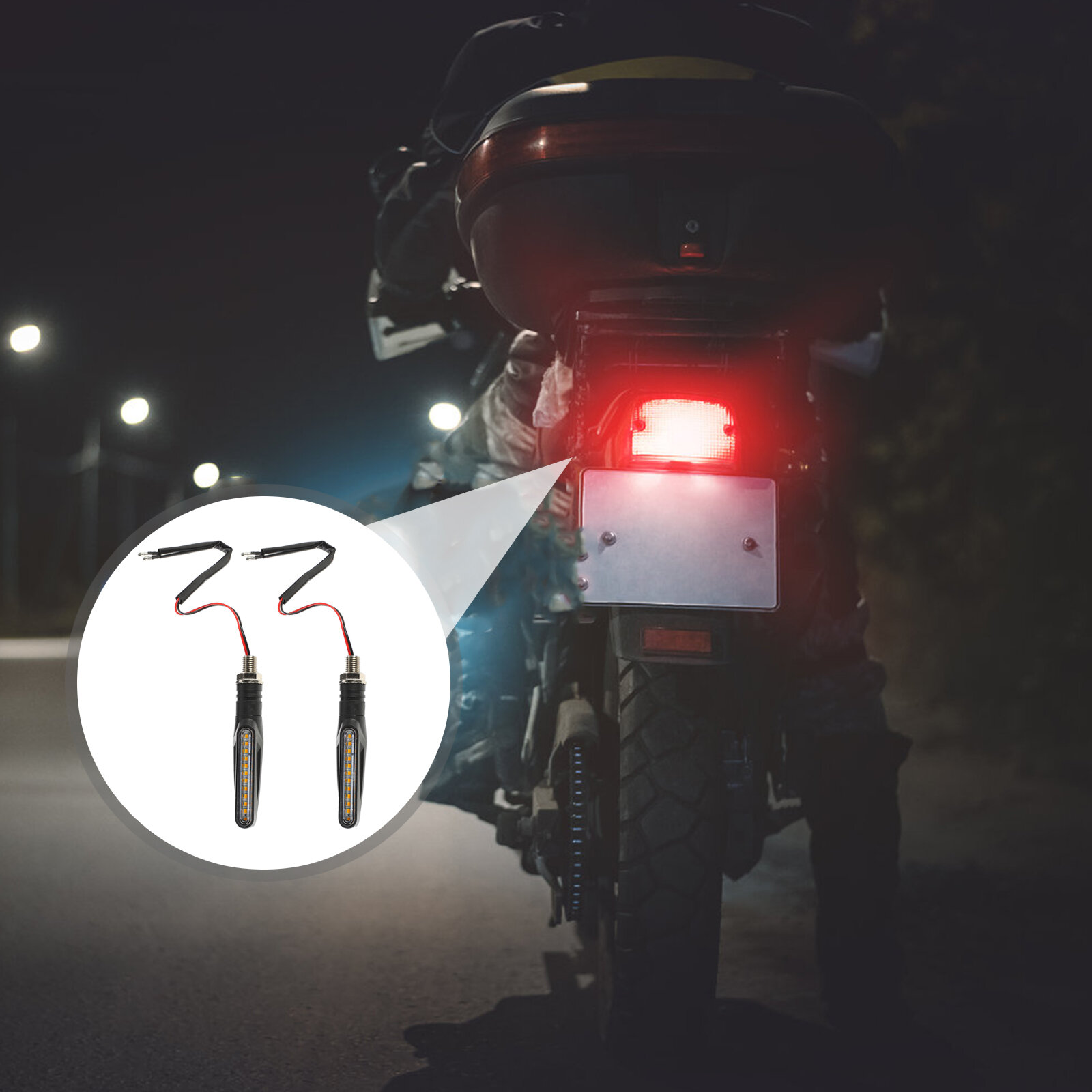 2 Pc Светодиодные Поворотники Для Мотоцикла 12V 12 Led Без Проблем Сignal Indicator For Scooter Atvs Чёрный