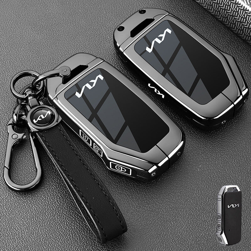 Ключевой чехол для Kia K3 2024, с кожаным замком, серый ганголь, защита ключа, комфортная посадка