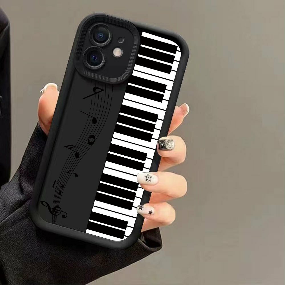 Чехол для смартфона XS Max с рисунком клавиш фортепиано и черных кругов на фоне ступеней, смешанный цвет 1, персонализированный подарок