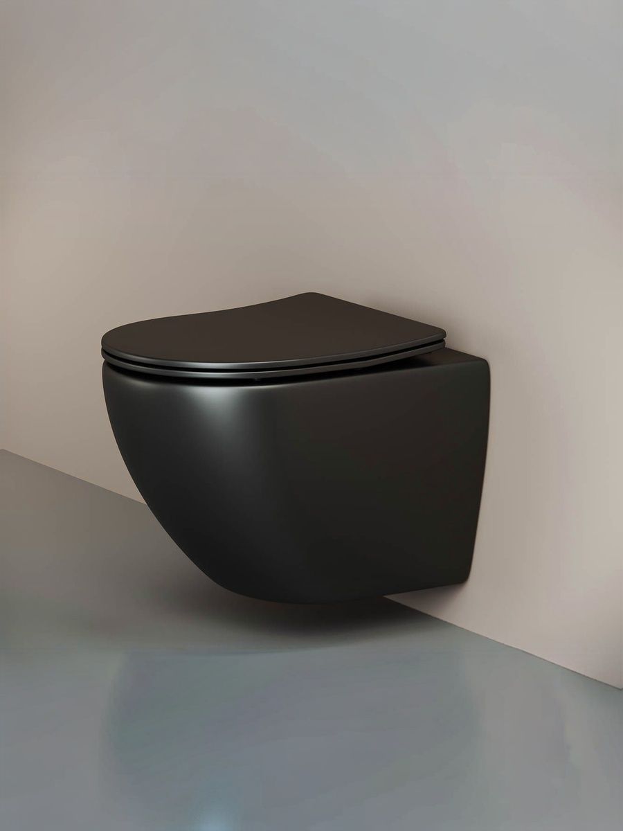 Подвесной унитаз Ceramicanova Metropol Rimless CN4002MB чёрный матовый