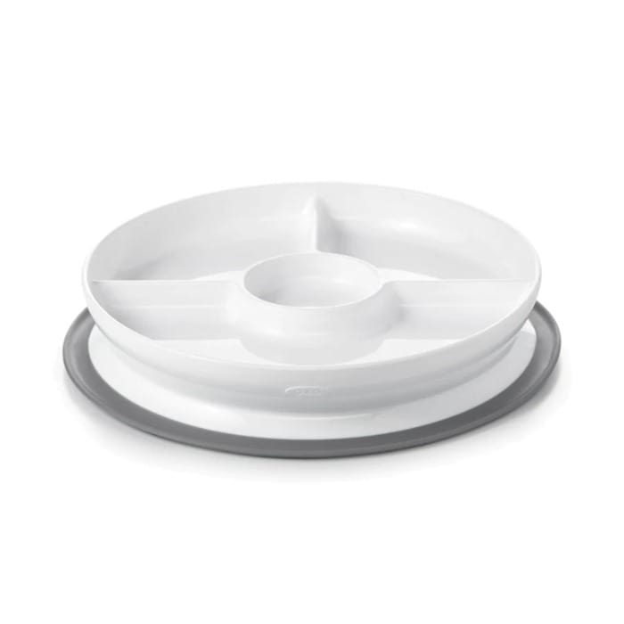 Миска OXO Stick & Stay с силиконовой присоской и отделениями, grey