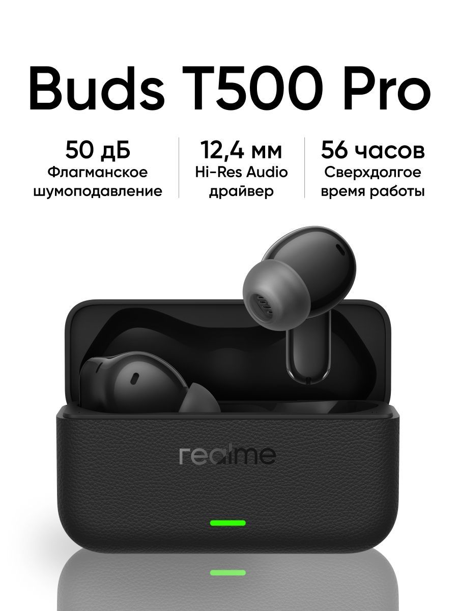 Realme Buds T500 Pro Беспроводные наушники, черные