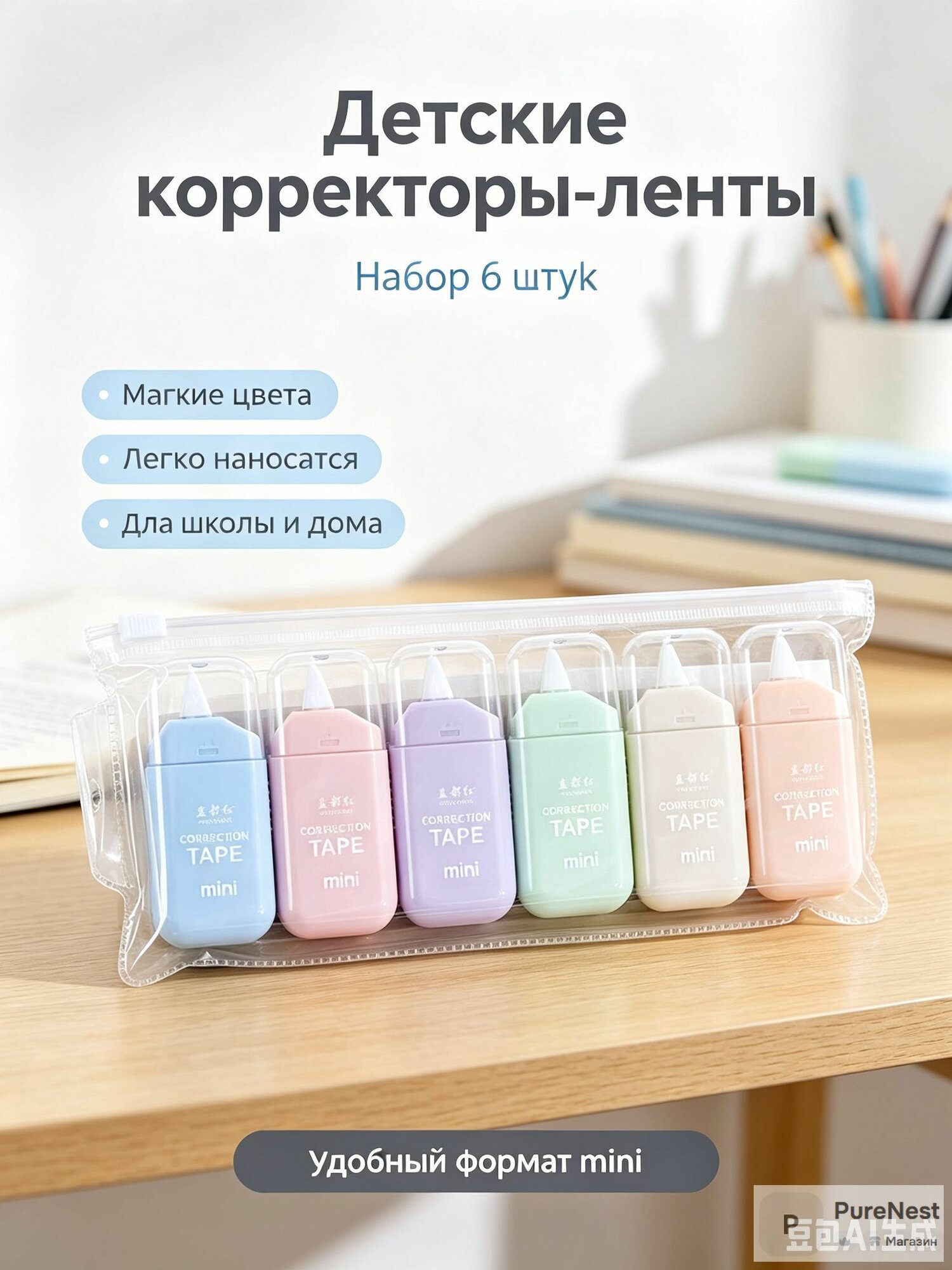 Клей канцелярский 6 шт, 8 мл./ 76 г, Артикул: 5213348272, Цвет: Разноцветный