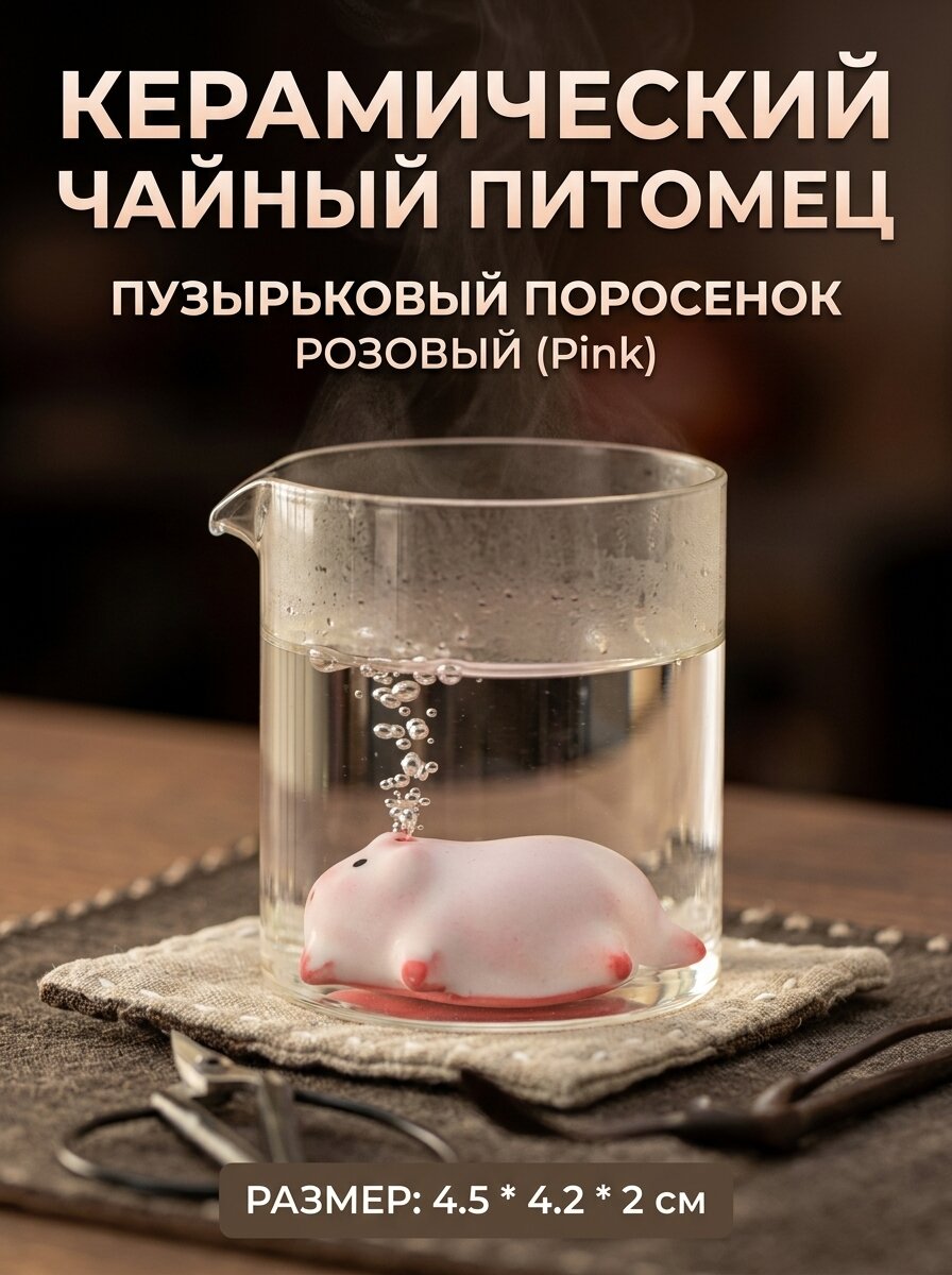 Фигурка для чайной церемонии, Поросенок, плюющийся пузырьками