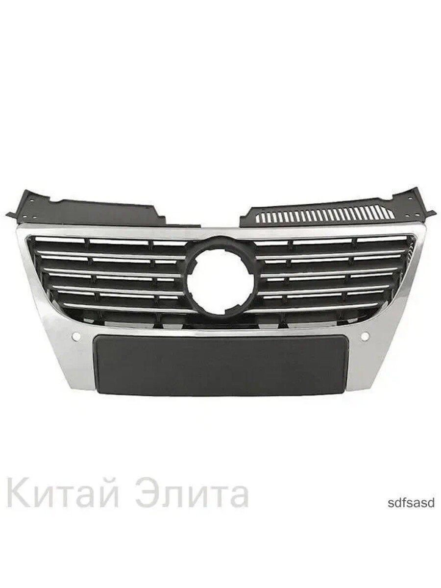Решетка радиатора для Volkswagen Passat B6 2005-2010 под датчики, с хромированным молдингом, Фольксваген Пассат Б6 решетка радиатора Forward VWPAS05-101, oem 3C0853651ADPWF