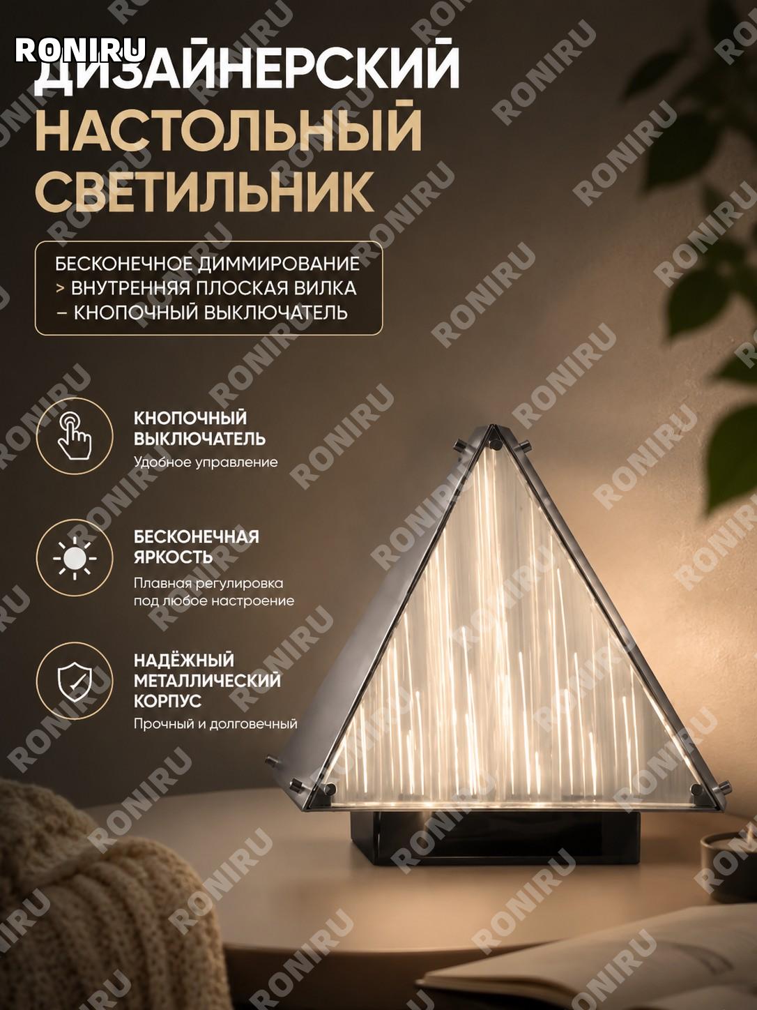 Настольная лампа SingChan Fragment с плавной регулировкой яркости, железная, кнопочный выключатель, плоская вилка
