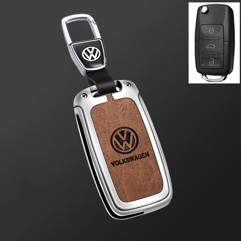 Брелок для Volkswagen Touareg 2003-2010 с металлическим замком - Светло-коричневый