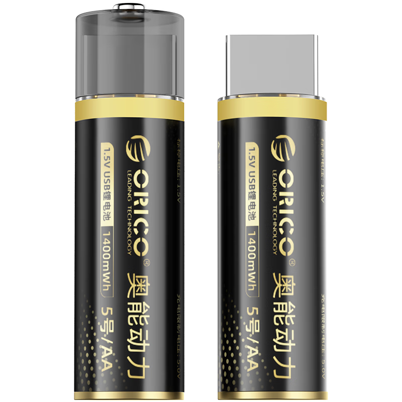 ORICO 5-упаковка батареек AA USB перезаряжаемые литиевые 1,5 В постоянное напряжение с сертификатом 3C Китая для