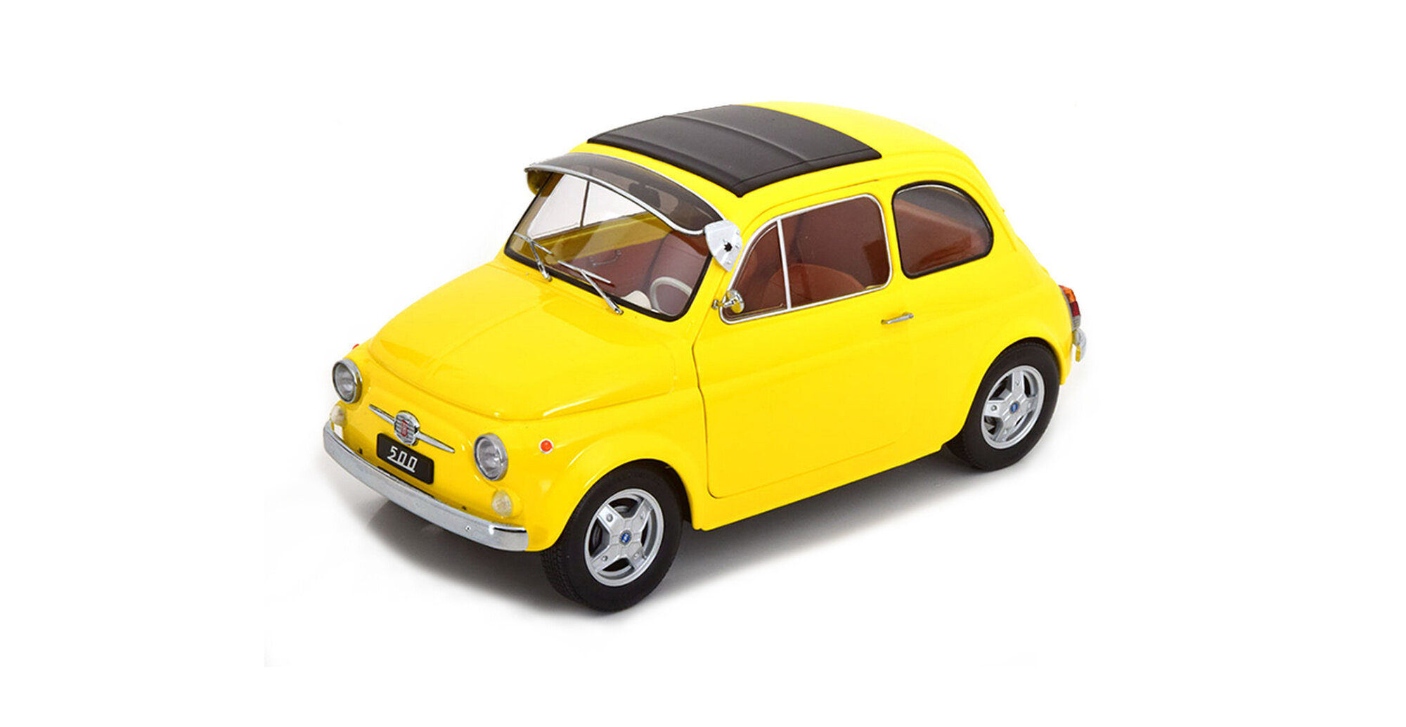 Модель коллекционная KK-SCALE Fiat 500 f custom with removable softtop 1968 yellow