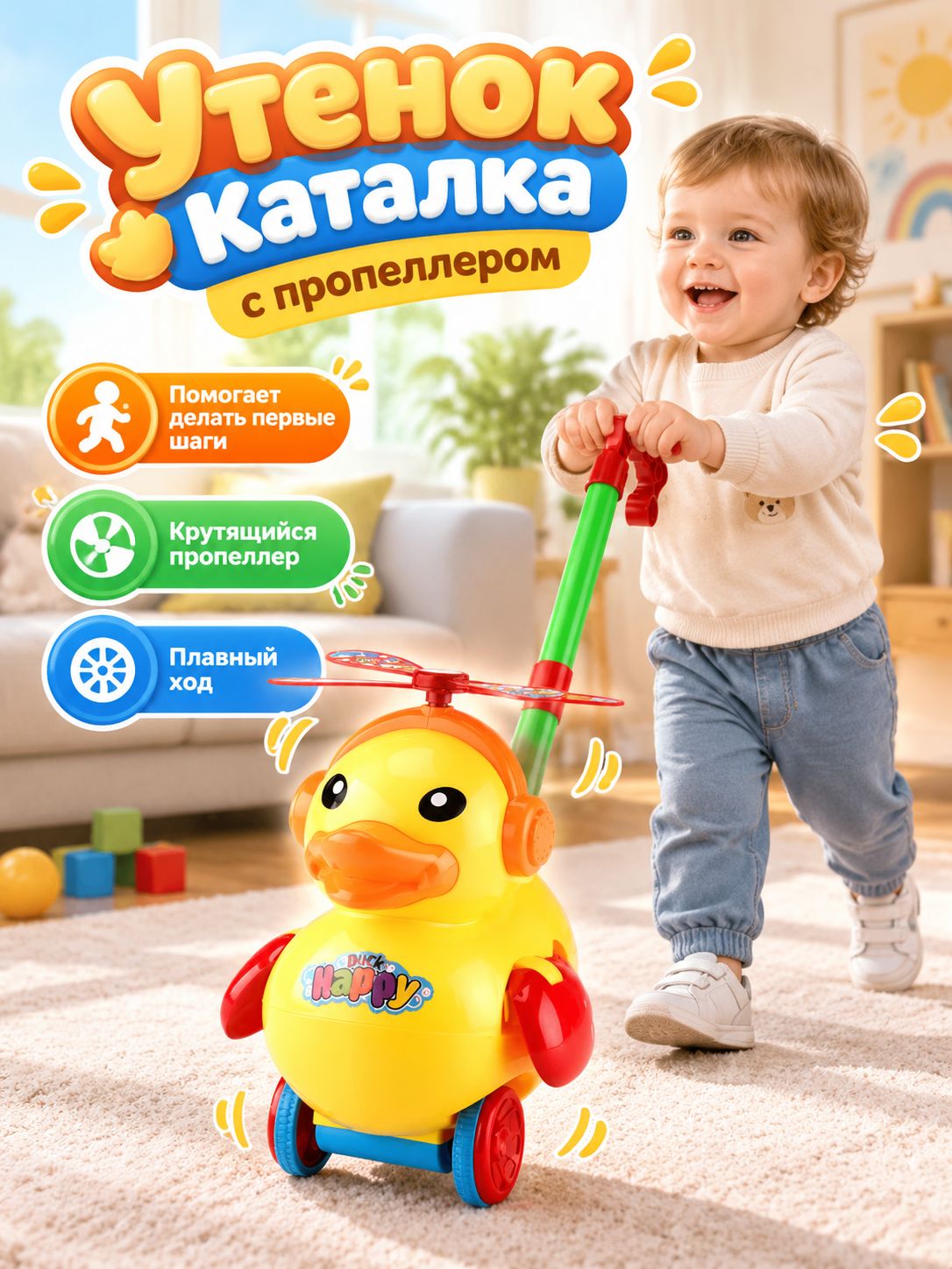 Каталка на палке Черепашка, Veld Co