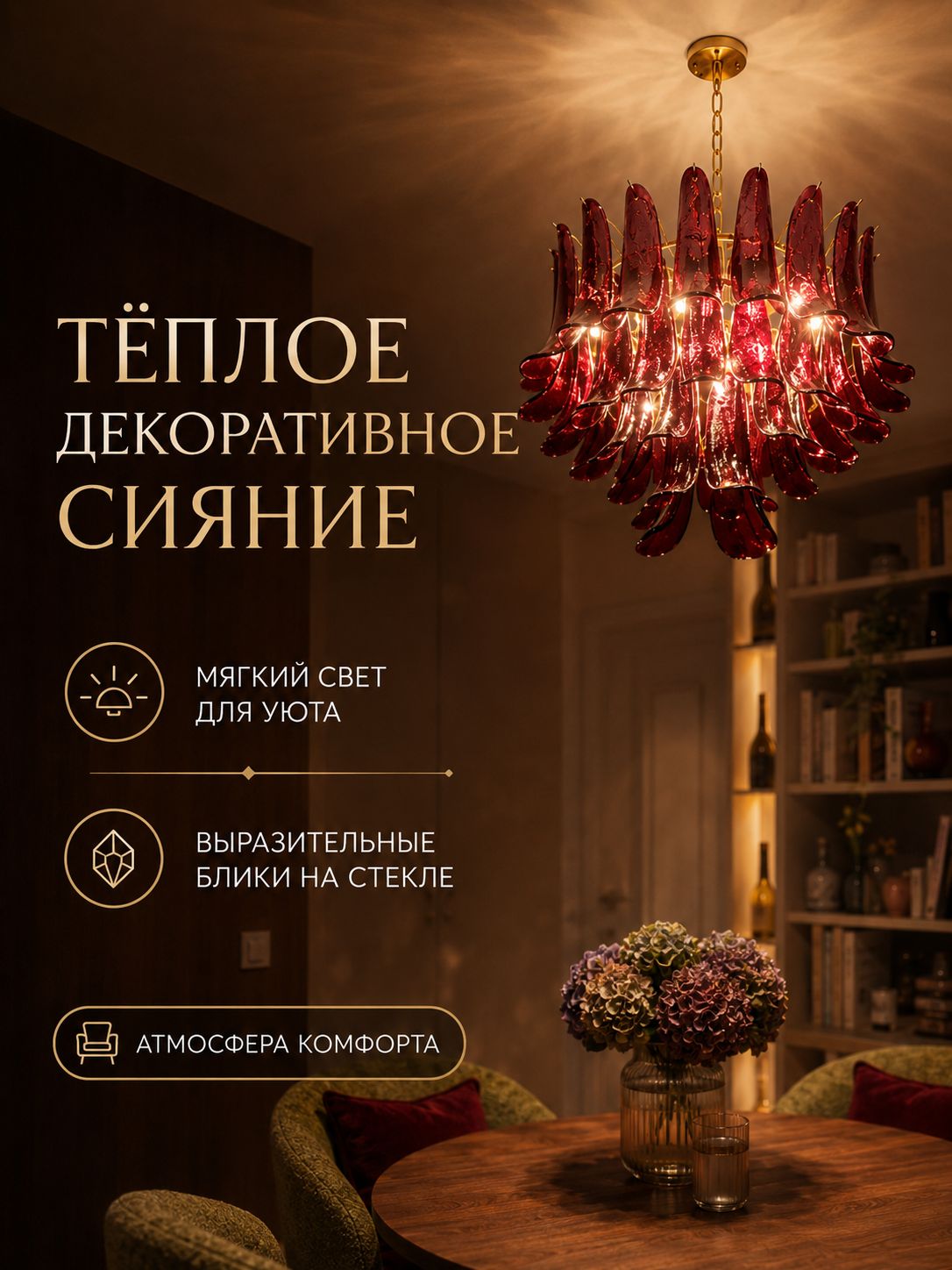 Люстра, LED Подходит для жилых и коммерческих помещений, где важны как эстетика — фото 1