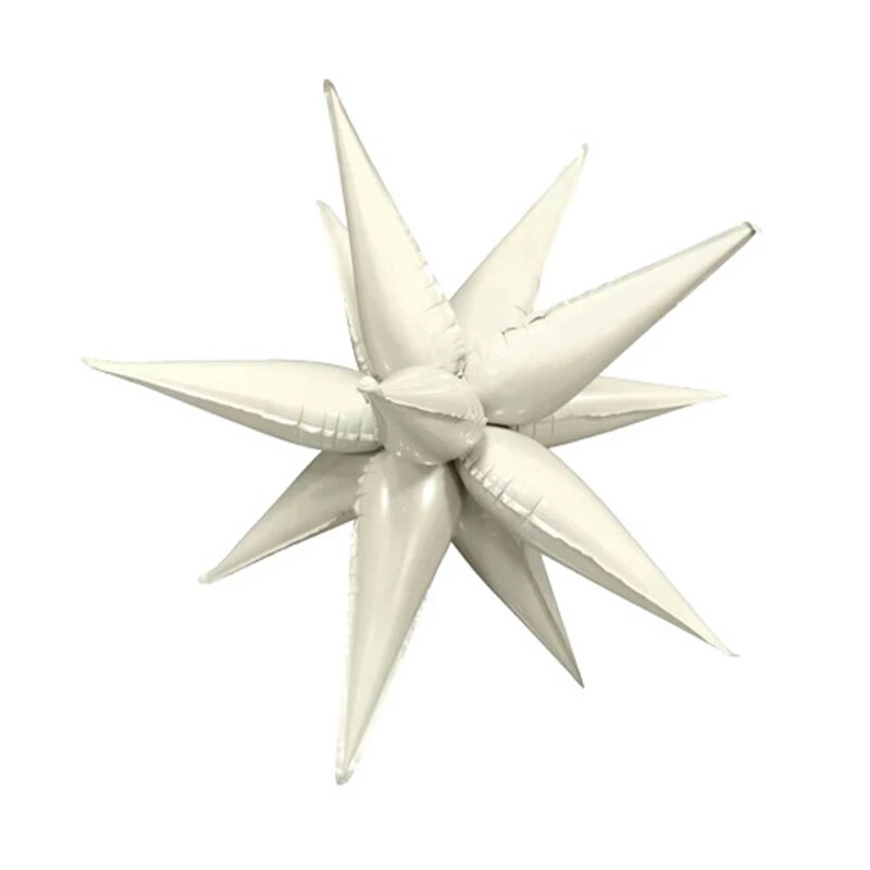 Белые 3D звезды-шары 45см (1 шт)