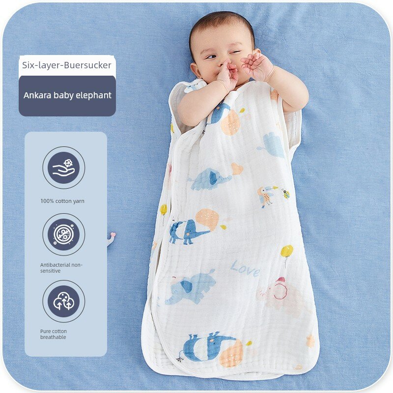 Ankara Elephant 6-слойный спальный мешок для детей 1-6 лет, размер XL, весна-лето
