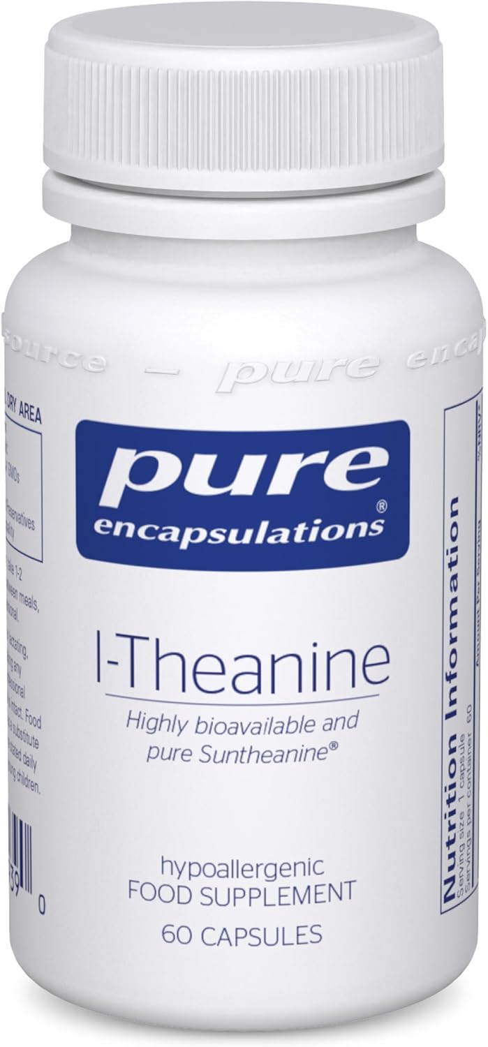L-Theanine от Pure Encapsulations успокаивающая добавка для спокойствия и расслабления