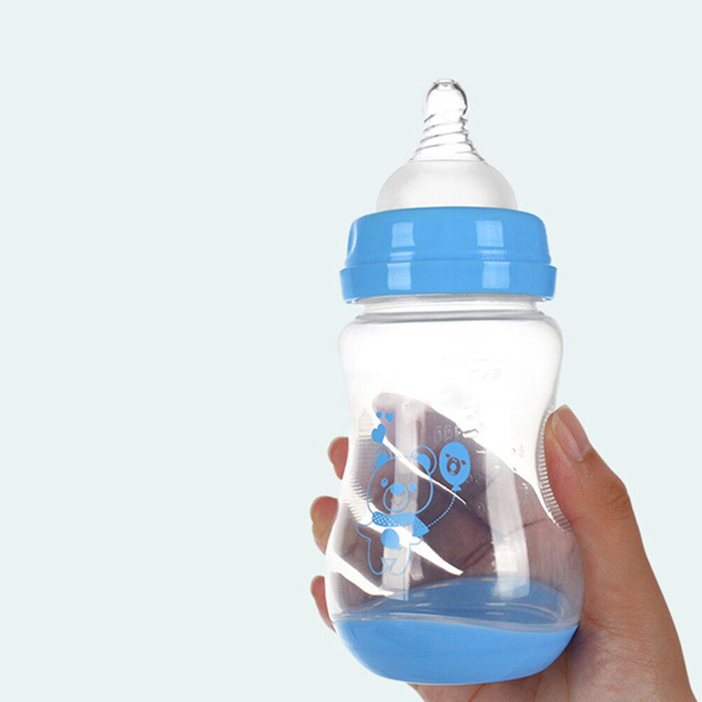 Baby Feeding Bottle С Картинками И Двойной Ручкой 1 Шт Синий 17 5X11 Cm