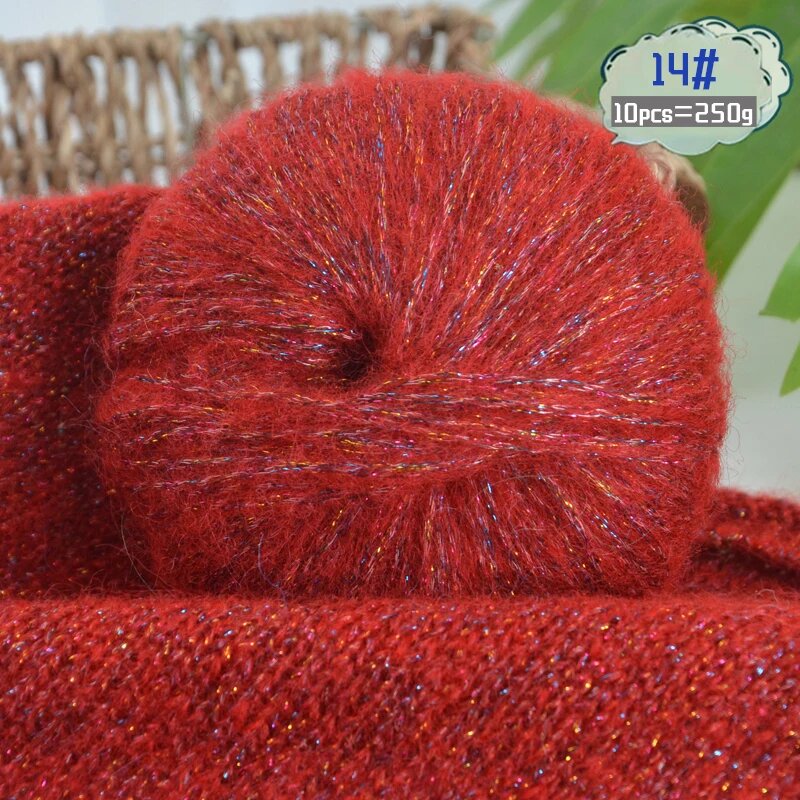 Пряжа мохер/шерсть красная 14Cinnabar 250г