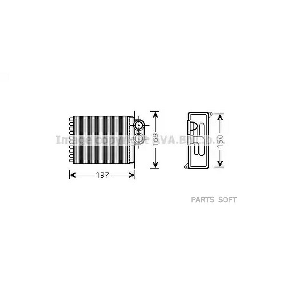 Радиатор отопителя салона от официального дистрибьютора, AVA, артикул MSA6400