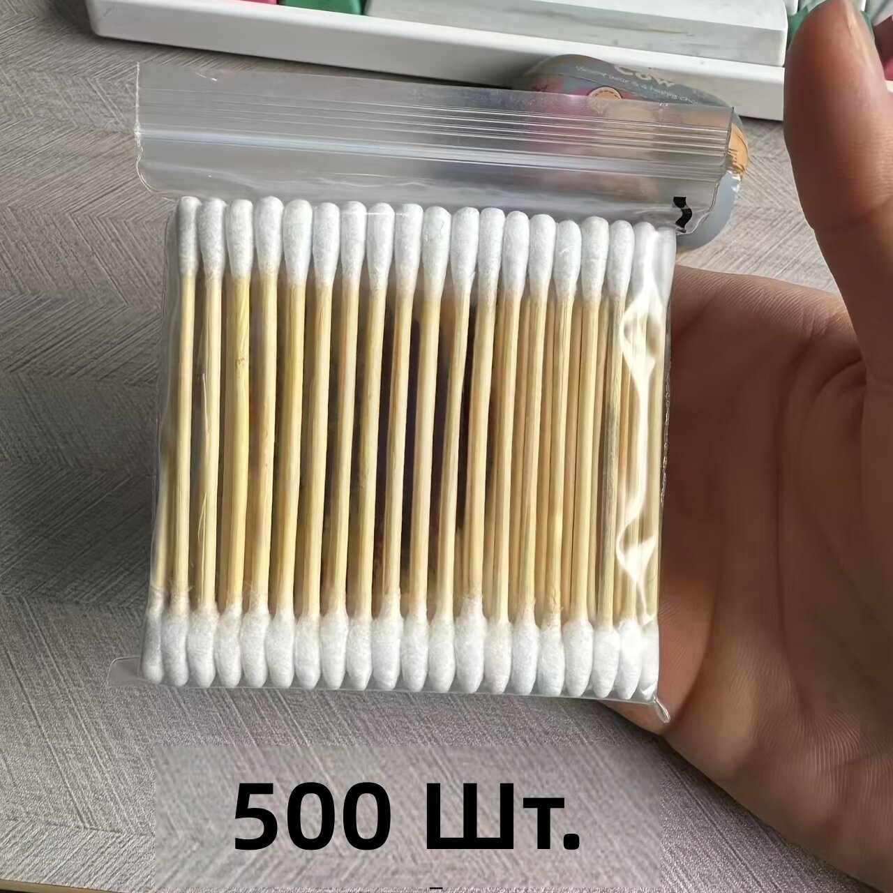 Одноразовые ватные палочки для макияжа и ухода, 500 шт, пастельно-розовые и белые