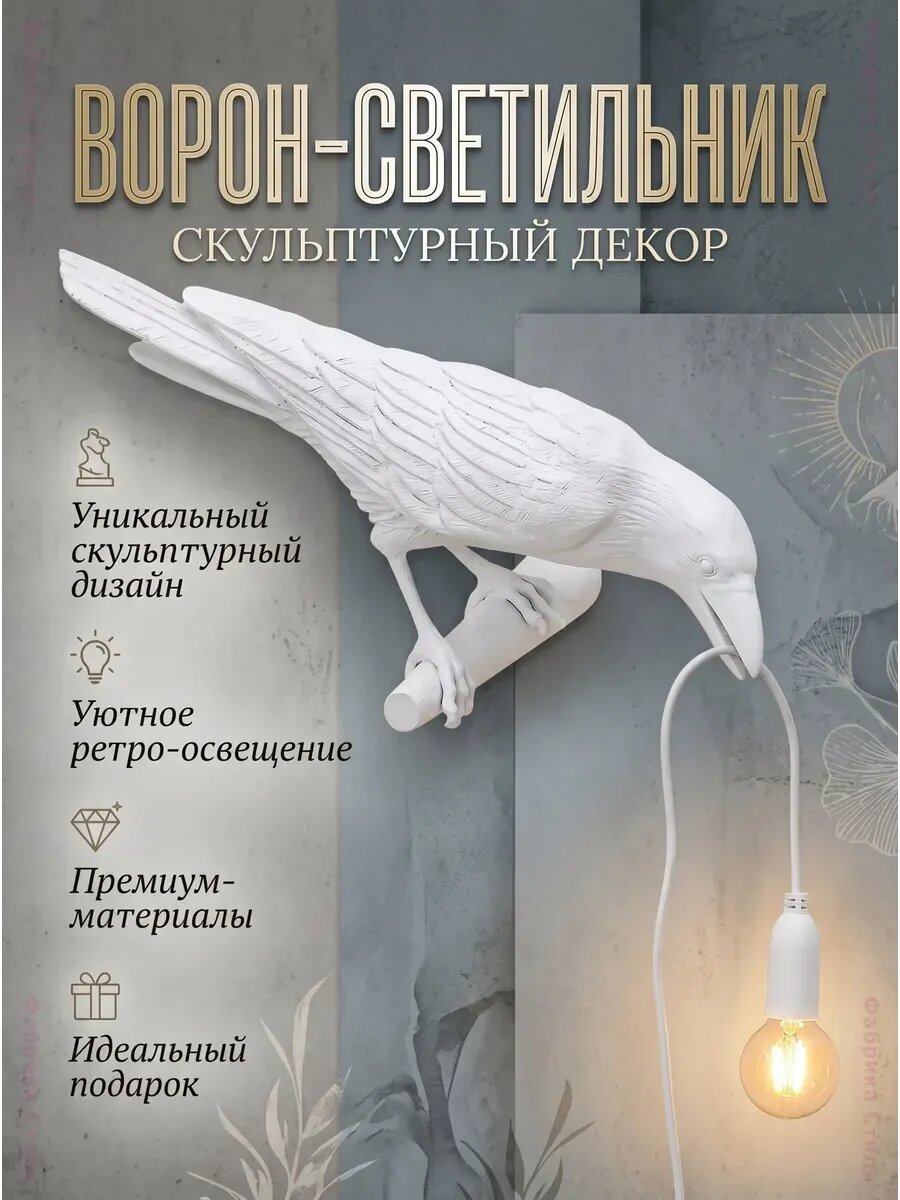 Декоративная настенная лампа Ворон