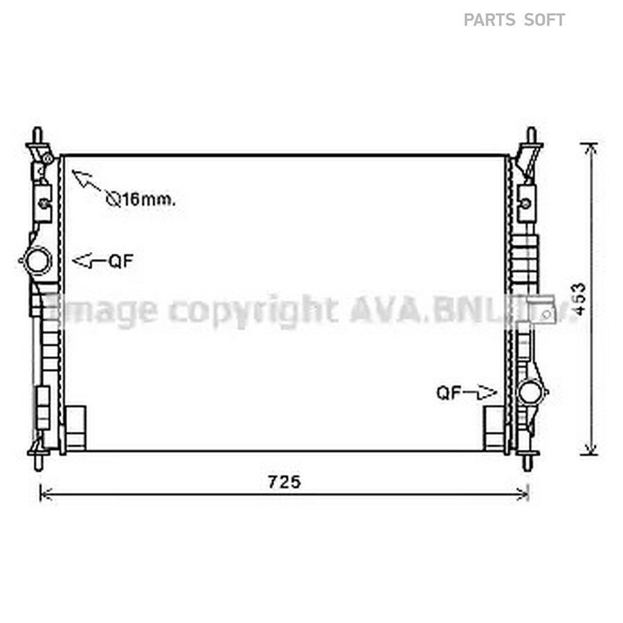 Радиатор системы охлаждения CITROEN: C4 GRAND PICASSO II/C4 PICASSO II 1.2-2.0THP/VTi/HDi/BlueHDi 13 от официального дистрибьютора, AVA, артикул PE2386