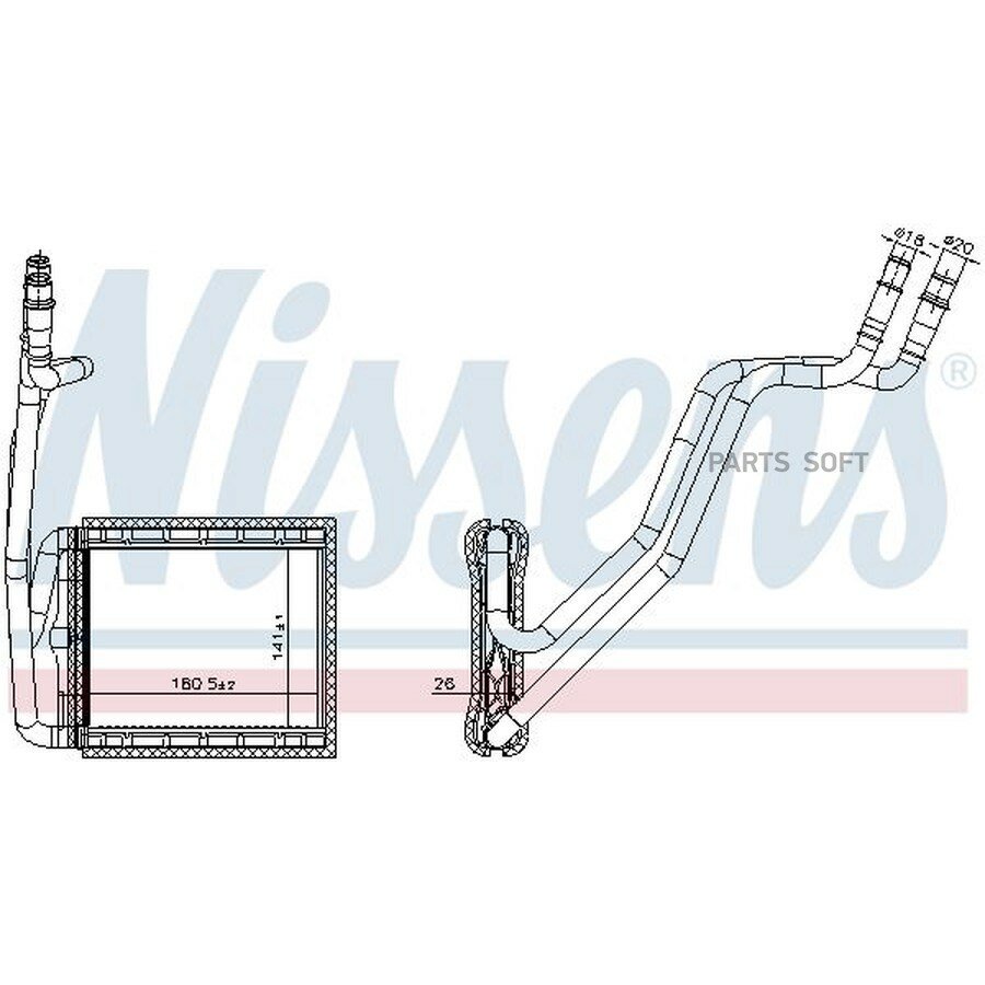 707226, Радиатор салона от официального дистрибьютора, NISSENS, артикул 707226