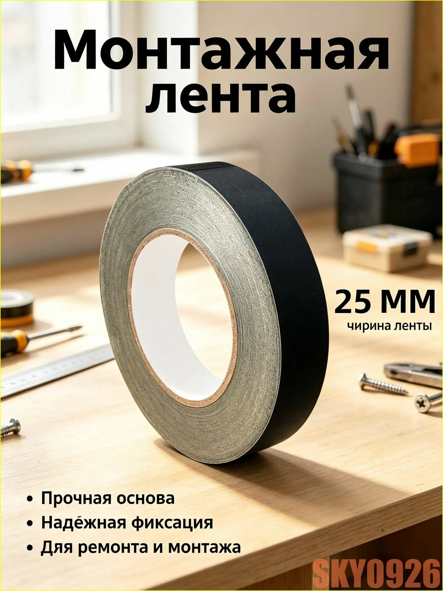 Изолента 25 мм 30 м 220 мкм, 1 шт.