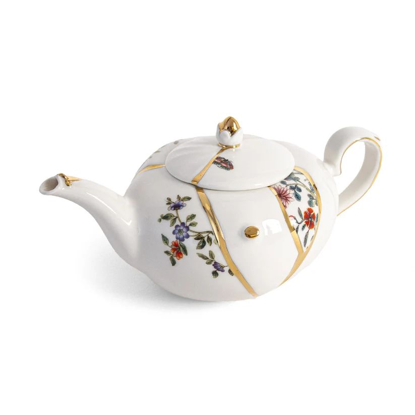 Чайник Seletti (Италия), серия Kintsugi фарфор, 10х15 см