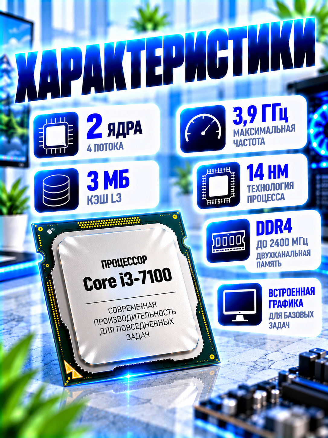 Процессоры Intel Core i3-7100 — фото 1