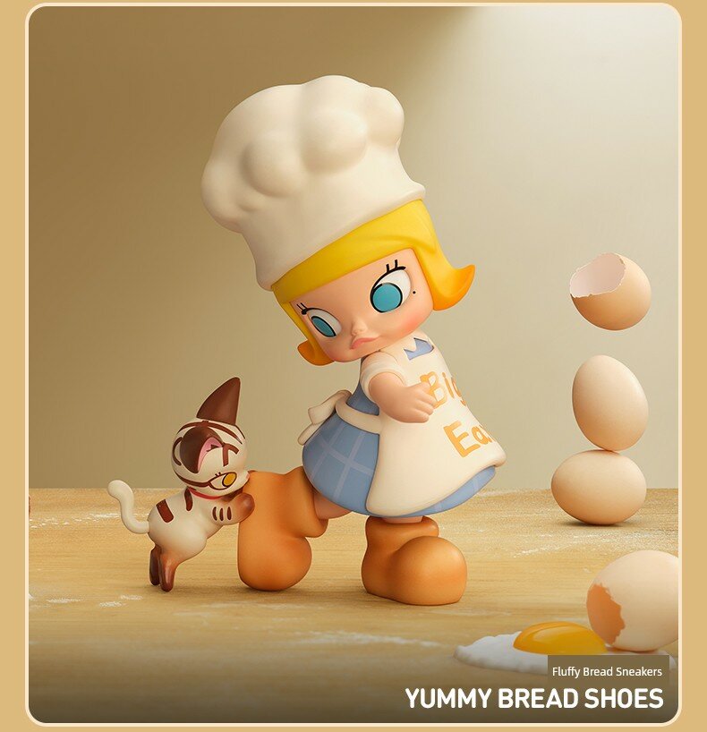 POPMART MOLLY Bread Head Series Мягкая хлебная обувь, 1 шт, Новый не вскрытый